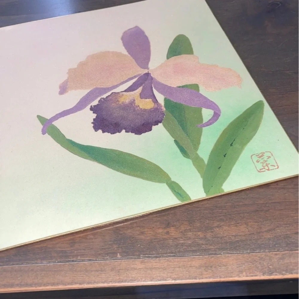 Purple Orchid Mirror Wall Decor